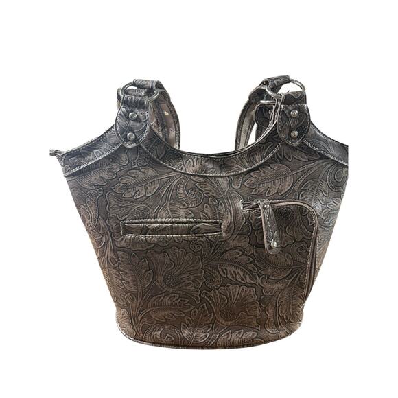 Cowgirl Trendy Tote Bag Concealed Weapon Rhinestone Studded Turquiose Southwest - Picture 13 of 14